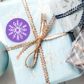 Weißschneeflocken Amethyst Lila Runder Aufkleber