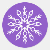 Weißschneeflocken Amethyst Lila Runder Aufkleber (Vorderseite)