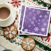 Weißschneeflocken Amethyst Lila Serviette