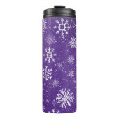 Weißschneeflocken Amethyst Lila Thermosbecher (Vorderseite)