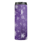 Weißschneeflocken Amethyst Lila Thermosbecher (Rückseite)