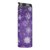 Weißschneeflocken Amethyst Lila Thermosbecher (Nach rechts gedreht)