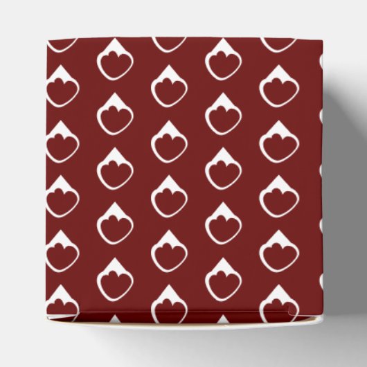 Weißschneeflocken Bordeaux-Schneegeschenk Geschenkschachtel (Oben)