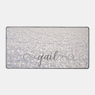 Weißschneekristalle Schreibtischunterlage