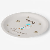Weißschneemann Pappteller (Schrägansicht)