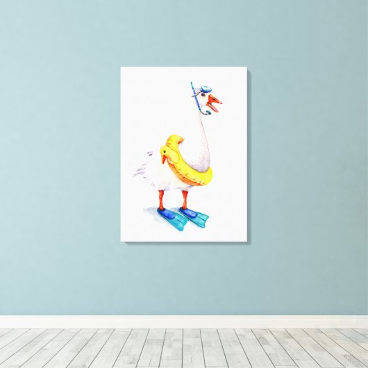 Weißschnorchelgans Leinwanddruck (Insitu (Holzboden))