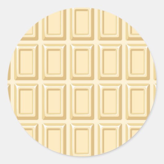 Weißschokolade Bar Textur Runder Aufkleber (Vorderseite)