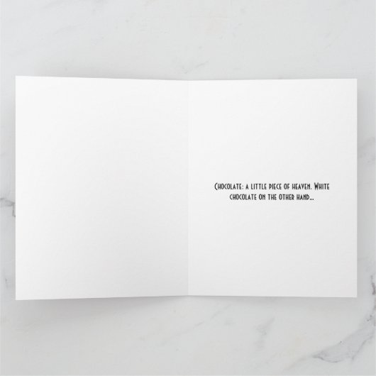 Weißschokolade Karte (Innenseite)