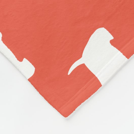 Weißschottische Terrier| Scottie Hund - Silhouette Fleecedecke (Ecke)