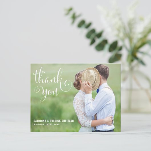 WEISSSCHRIPT | DANKE, DASS SIE POSTCARD GESCHICKT POSTKARTE (Stehend Vorderseite)