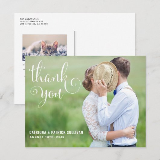 WEISSSCHRIPT | DANKE, DASS SIE POSTCARD GESCHICKT  POSTKARTE (Vorne/Hinten)