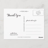 WEISSSCHRIPT | DANKE, DASS SIE POSTCARD GESCHICKT POSTKARTE (Rückseite)