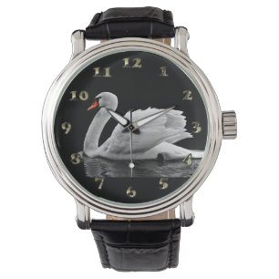 Weißschwan am See Armbanduhr