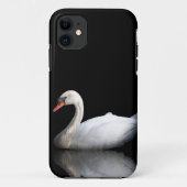 Weißschwan auf schwarz Case-Mate iPhone hülle (Rückseite)