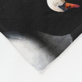 Weißschwan auf schwarz fleecedecke (Ecke)