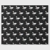 Weißschwan auf schwarz geschenkpapier (Flach)