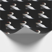 Weißschwan auf schwarz geschenkpapier (Ecke)