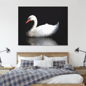 Weißschwan auf schwarz leinwanddruck (Insitu (Schlafzimmer))