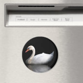 Weißschwan auf schwarz magnet (In Situ (Geschirrspüler))