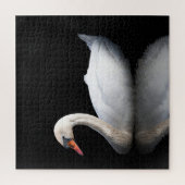 Weißschwan auf schwarz puzzle (Vertikal)