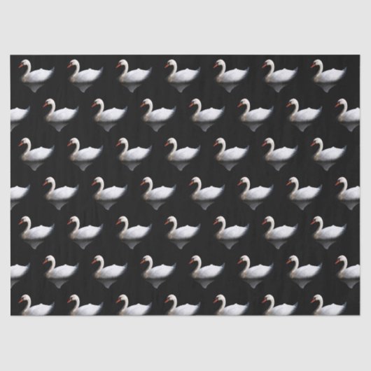 Weißschwan auf schwarz seidenpapier (Vorderseite)