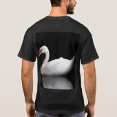 Weißschwan auf schwarz T-Shirt (Rückseite)
