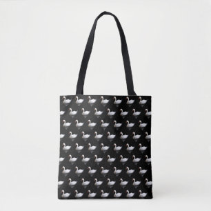 Weißschwan auf schwarz tasche