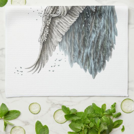 Weißschwan auf Wasser Handtuch (Gefaltet)