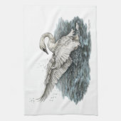 Weißschwan auf Wasser Handtuch (Vertikal)