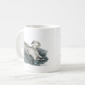 Weißschwan auf Wasser Kaffeetasse (Vorderseite Links)