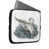 Weißschwan auf Wasser Laptopschutzhülle (Vorne Rechts)