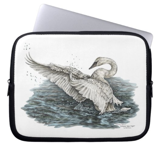 Weißschwan auf Wasser Laptopschutzhülle (Vorderseite)