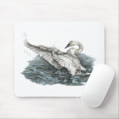 Weißschwan auf Wasser Mousepad (Mit Mouse)