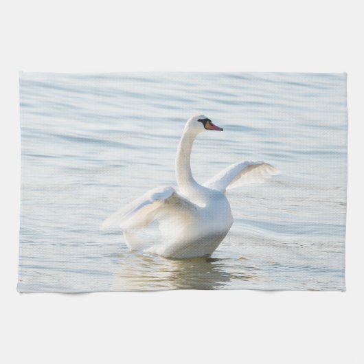Weißschwan Cygnus Geschirrtuch (Horizontal)