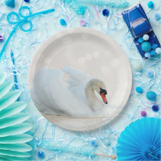 Weißschwan Pappteller (Party)