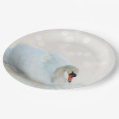 Weißschwan Pappteller (Schrägansicht)