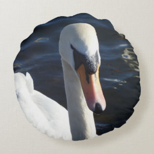 Weißschwan Rundkissen Rundes Kissen