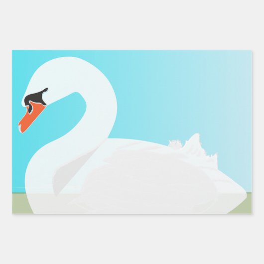 Weißschwan = Sommertag Geschenkpapier Set (Vorderseite 3)