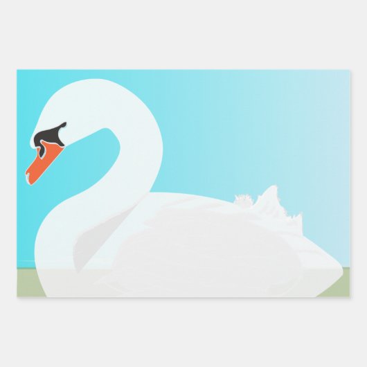 Weißschwan = Sommertag Geschenkpapier Set (Vorderseite 2)