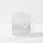 Weißschwäne im Winterschnee Mattglastasse (VorderseiteRechts)