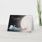 Weißschwäne und Mond 77 Jahre alt Karte (Vorderseite)