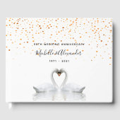 Weißschwäne Vögel 50. Goldhochzeit Gästebuch (Vorderseite)