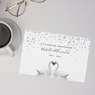 Weißschwäne Vögel 60. Jahrestag der Hochzeit Gästebuch