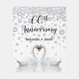 Weißschwäne zum 60. Jahrestag in Liebe Fleecedecke