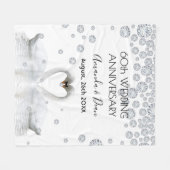 Weißschwäne zum 60. Jahrestag in Liebe Fleecedecke (Vorderseite (Horizontal))