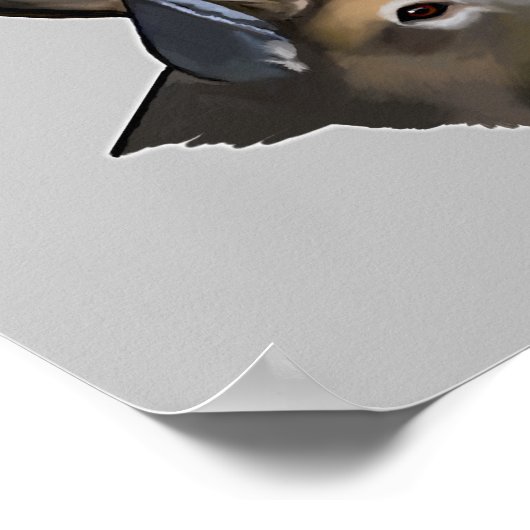 Weißschwanz-Buck Zeichnend Poster (Ecke)