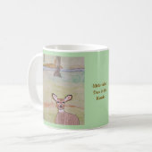 Weißschwanz-Hirsch im Wald blass grün Kaffeetasse (Vorderseite Links)