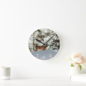 Weißschwanz (mit Zahlen) Runde Wanduhr (Zuhause)