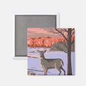Weißschwanzhirsche Magnet (Vorderseite/Rückseite)