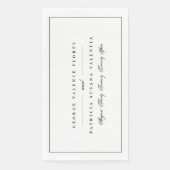 Weißschwarze Formkalligraphie Elegant Gerahmt Serviette (Vorderseite)